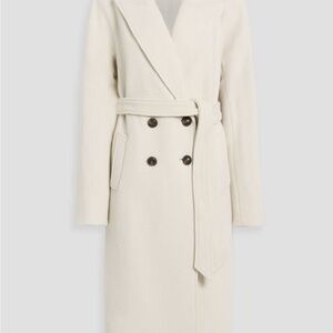 Veronica Beard Cream Double-Breasted Coat